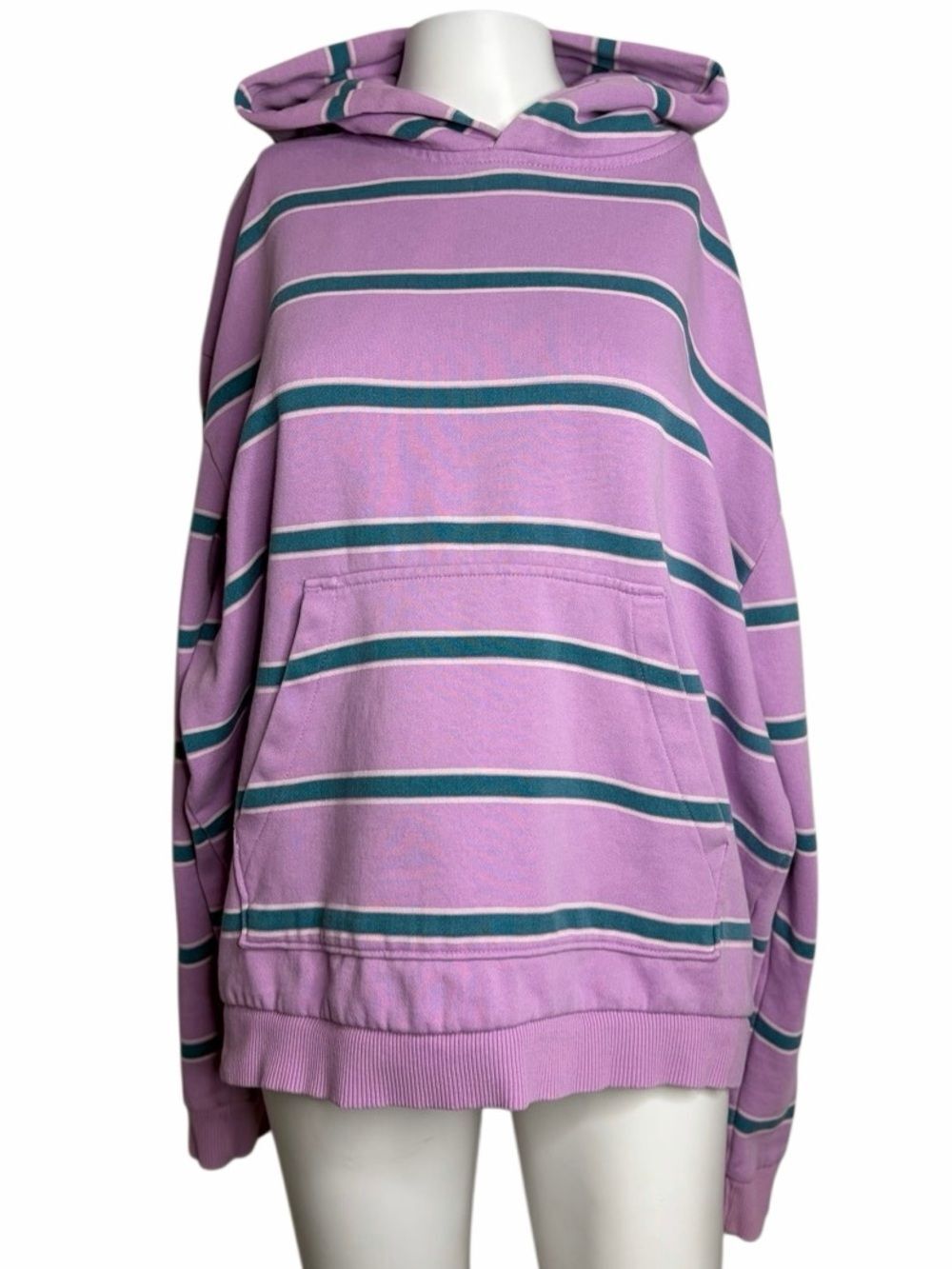 Urban Outfitters Lavender Striped Hoodie Sweater Size Medium